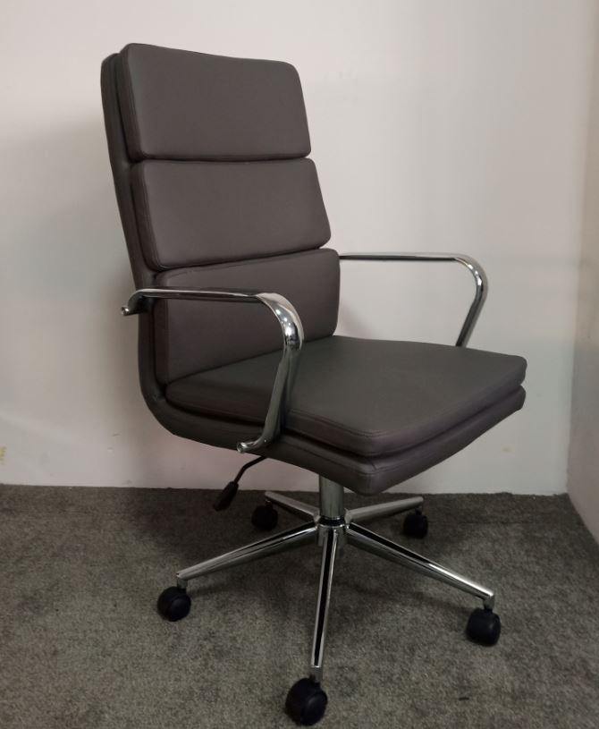 Home office : chairs 801745 Grey Casual Contemporary leatherette office chair By coaster - sofafair.com
