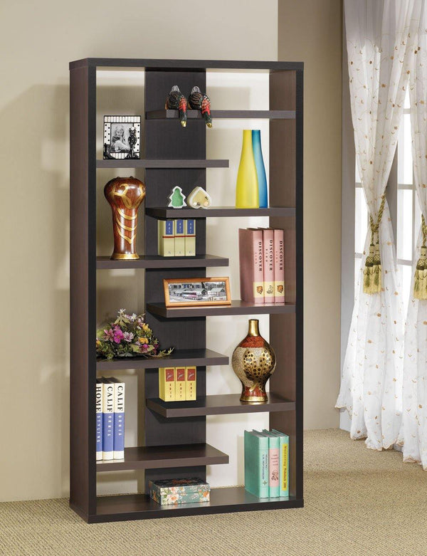Home office : bookcases 800265 Cappuccino Casual Bookcase1 By coaster - sofafair.com