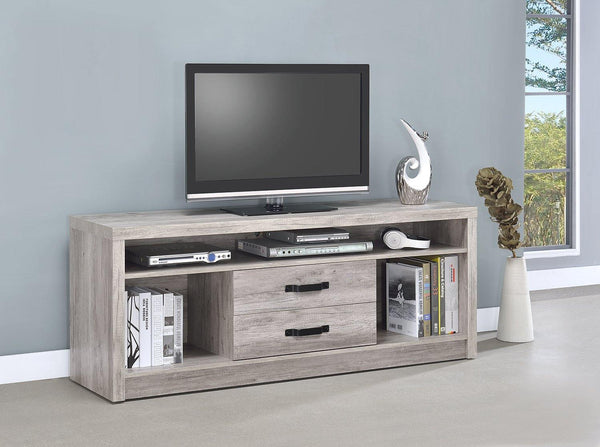 701024 Grey driftwood Modern grey driftwood tv console By coaster - sofafair.com