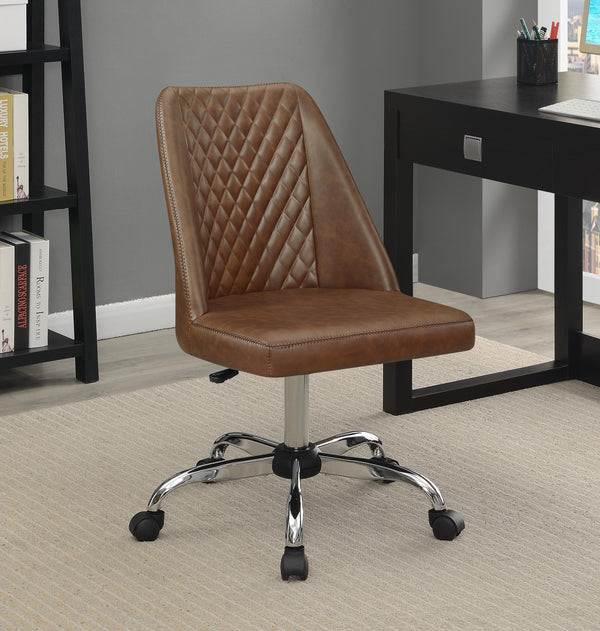 Office chair 881197 Brown leatherette office chair By coaster - sofafair.com