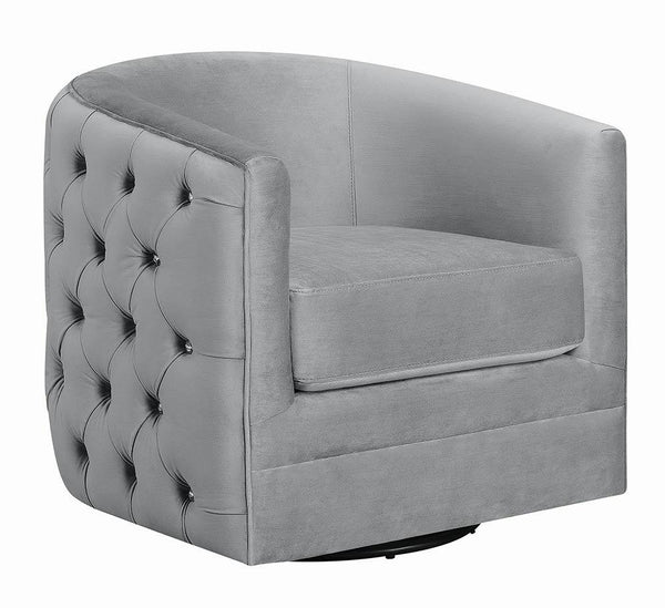 904087 Silver Modern grey swivel accent chair By coaster - sofafair.com