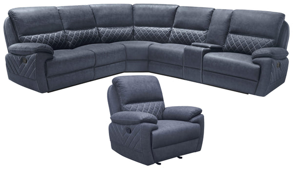 Variel motion 608990 Blue Transitional fabric motion sectionals By coaster - sofafair.com