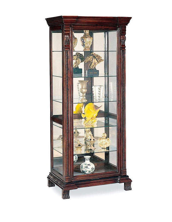 4715 Traditional Traditional brown curio cabinet By coaster - sofafair.com