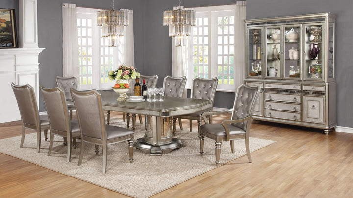 Danette metallic seven-piece double pedestal dining seven pieces set 107311-S7 dining sets By coaster - sofafair.com