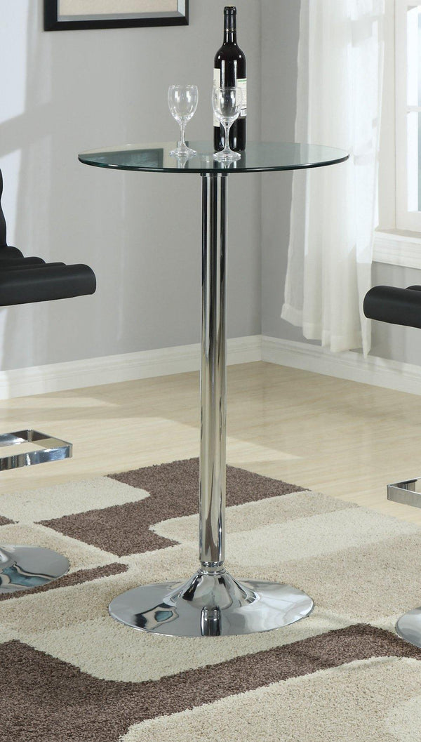120341 metal Rec room/ bar tables: chrome/glass By coaster - sofafair.com