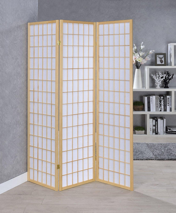 4621 White Transitional Transitional natural folding screen By coaster - sofafair.com