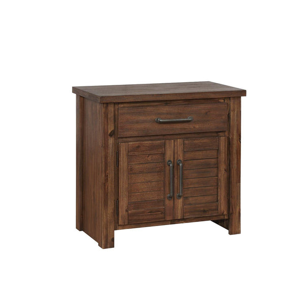 Sutter creek vintage bourbon one-drawer nightstand with two doors 204532 Nightstand1 By coaster - sofafair.com