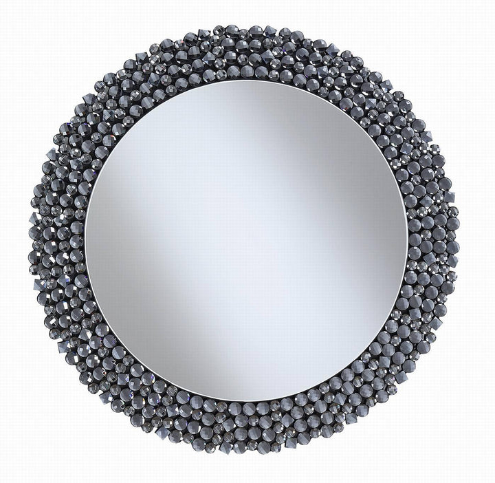 Contemporary silver wall mirror 960077 Gray Mirror1 By coaster - sofafair.com