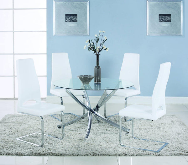 Walsh contemporary chrome dining table 106440 Chrome metal Dining Table1 By coaster - sofafair.com