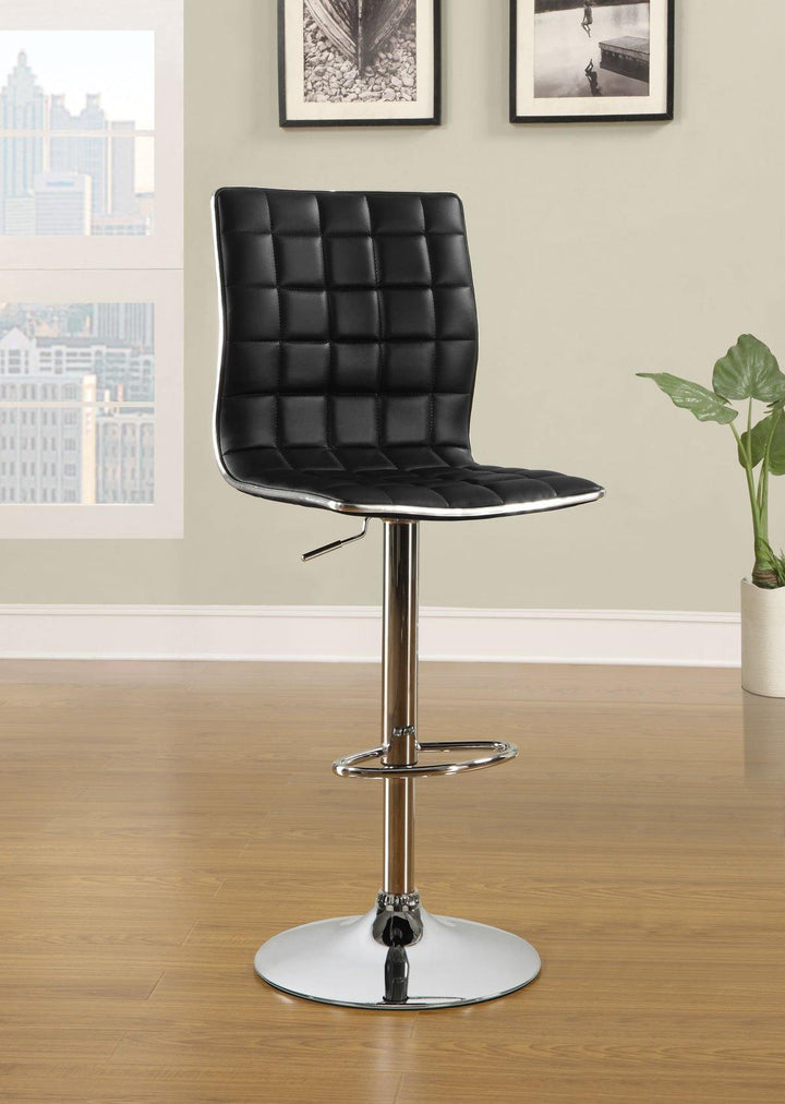 122087 Black Contemporary Waffle adjustable bar stools By coaster - sofafair.com