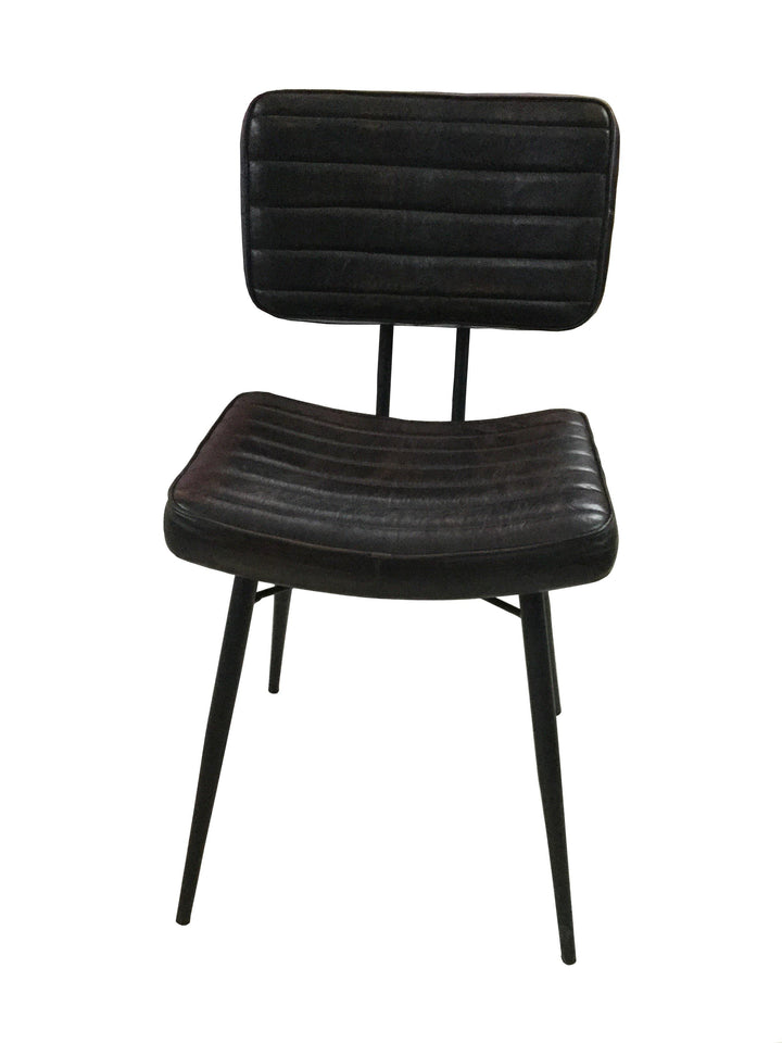 110652 Espresso leather Side chair By coaster - sofafair.com
