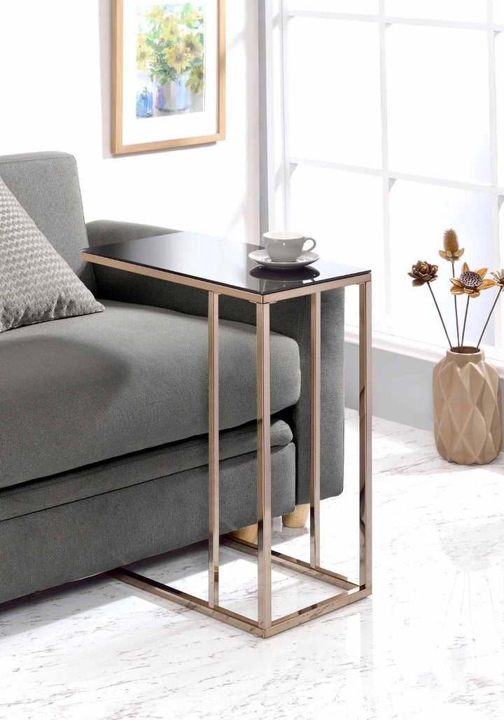 Contemporary chocolate chrome snack table 902928 accent table By coaster - sofafair.com