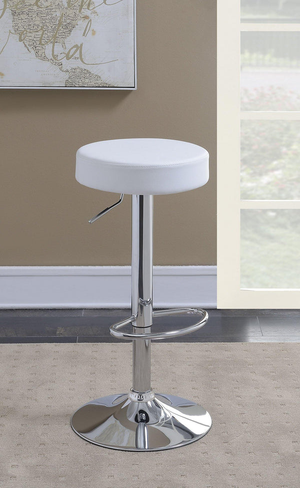 102550 White Contemporary Modern white adjustable bar stool By coaster - sofafair.com
