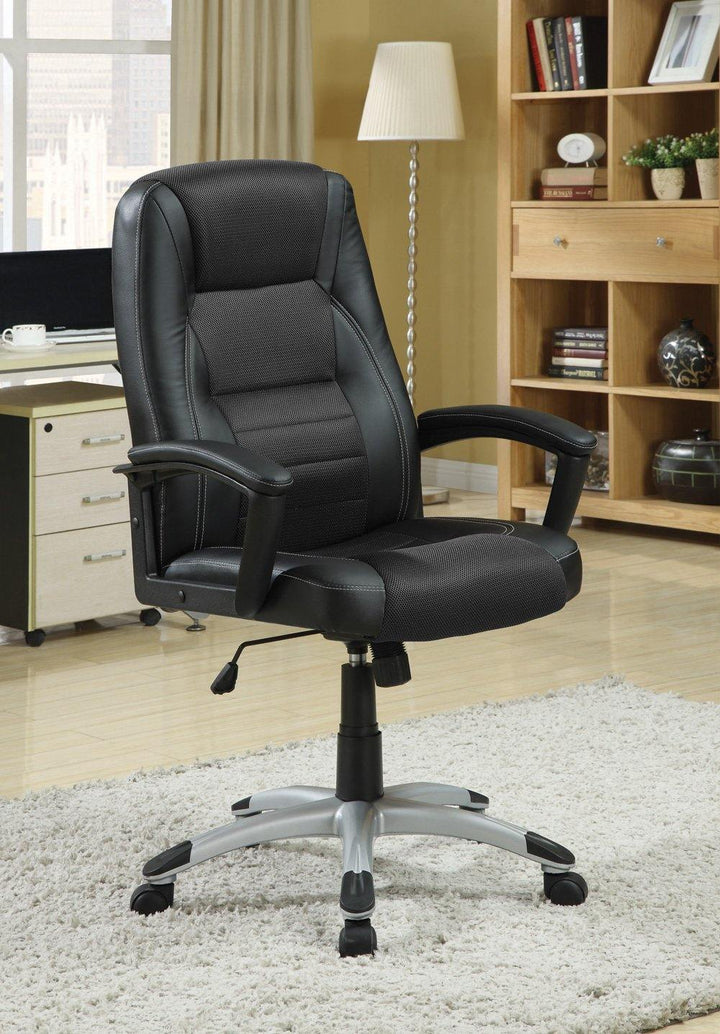 Home office : chairs 800209 Silver Casual leatherette office chair By coaster - sofafair.com