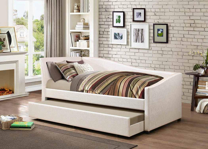300509 Ivory Hollywood Glam Twin daybed with trundle By coaster - sofafair.com