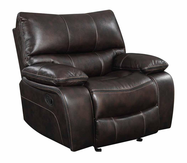 Willemse motion 601933 Dark brown Transitional leatherette recliners By coaster - sofafair.com