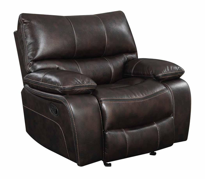 Willemse motion 601933 Dark brown Transitional leatherette recliners By coaster - sofafair.com