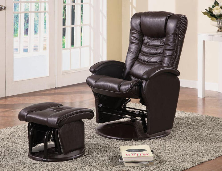 Living room : gliders 600165 Brown Casual leatherette recliners By coaster - sofafair.com