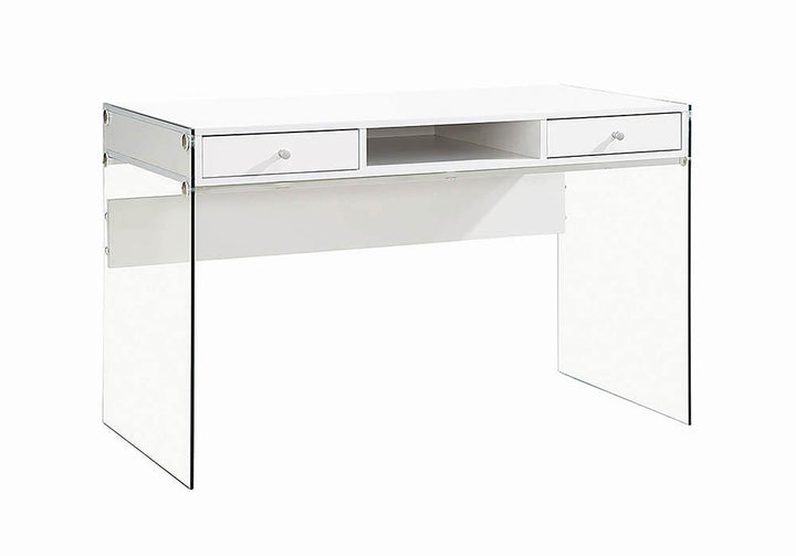 Dobrev 800829 White Contemporary writing desk By coaster - sofafair.com