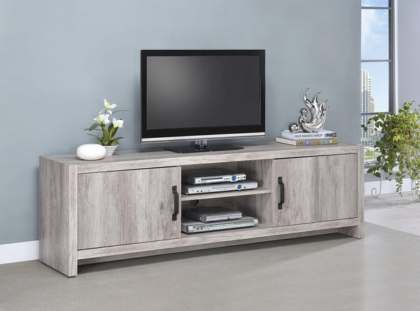 701025 Grey driftwood Modern grey driftwood tv console By coaster - sofafair.com