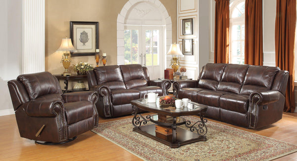 Sir rawlinson motion 650161-S3 Dark brown Traditional leather motion living room sets By coaster - sofafair.com