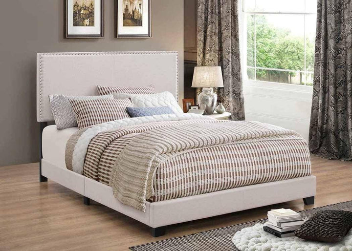 Boyd upholstered bed 350051 Ivory Transitional twin bed By coaster - sofafair.com