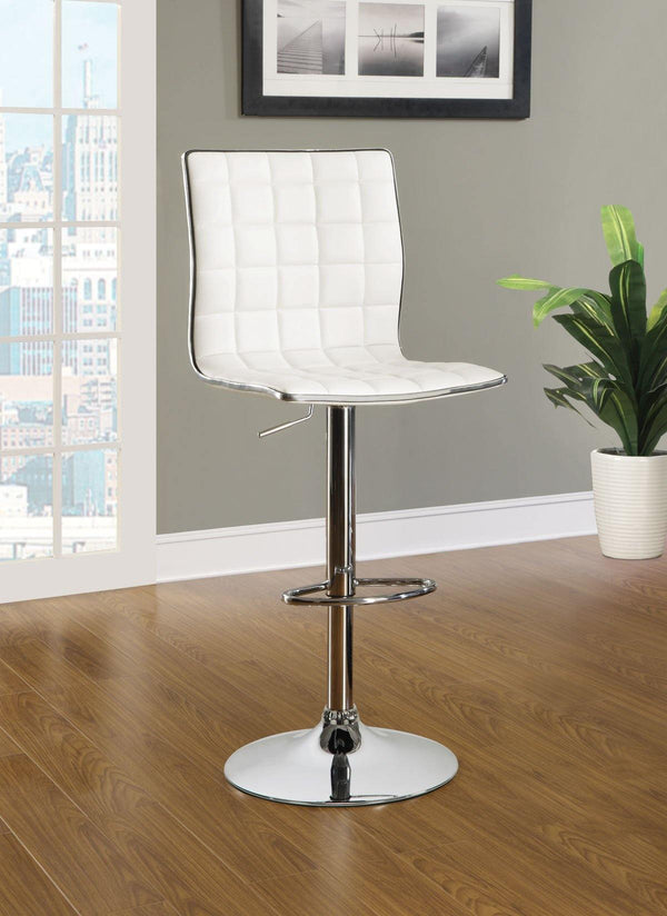 122089 White Contemporary Waffle adjustable bar stools By coaster - sofafair.com