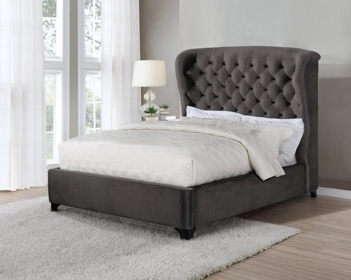 Queen bed 306007 Warm grey eastern king bed By coaster - sofafair.com