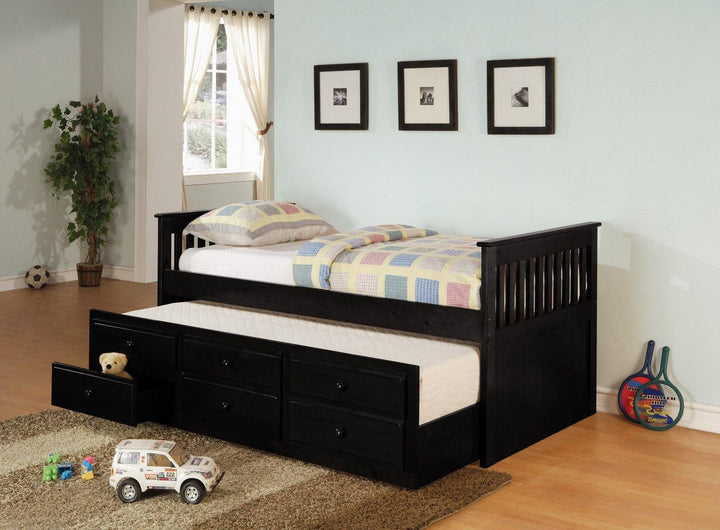 Twin captain's bed with trundle 300104 Transitional daybed By coaster - sofafair.com