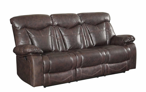 Zimmerman motion 601711 Dark brown Casual leatherette motion sofas By coaster - sofafair.com