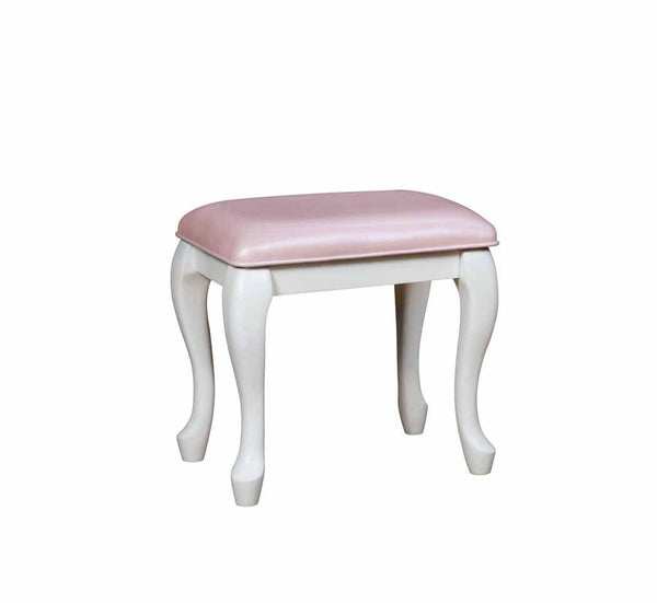 Caroline 400728 Pink Traditional vanity stool By coaster - sofafair.com