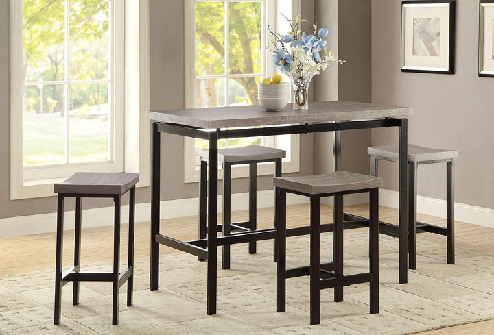 Dining: packaged sets : counter height 150024 Black 5 pc set By coaster - sofafair.com