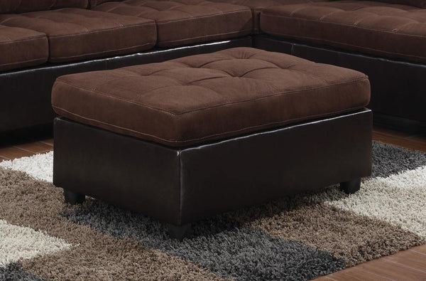Mallory sectional 505656 Chocolate Casual Ottoman1 By coaster - sofafair.com