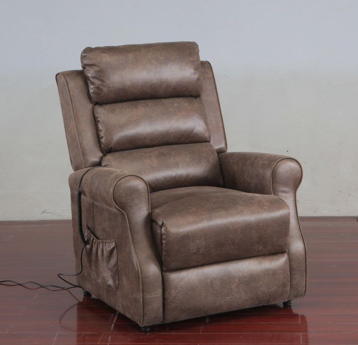 Living room : power lift recliner 650303 Brown Traditional fabric power lift recliners By coaster - sofafair.com