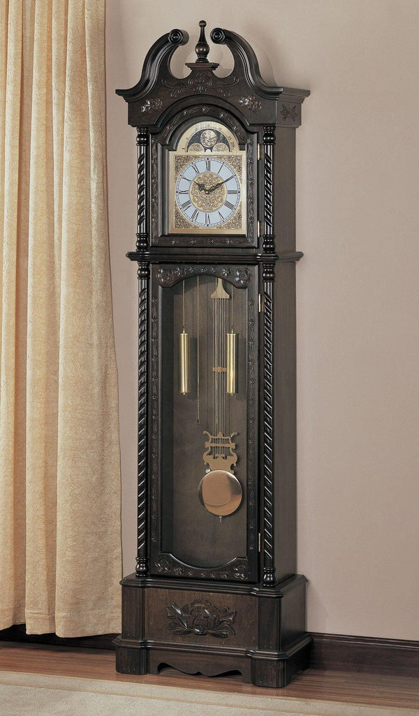 900721 Traditional Traditional brown grandfather clock By coaster - sofafair.com