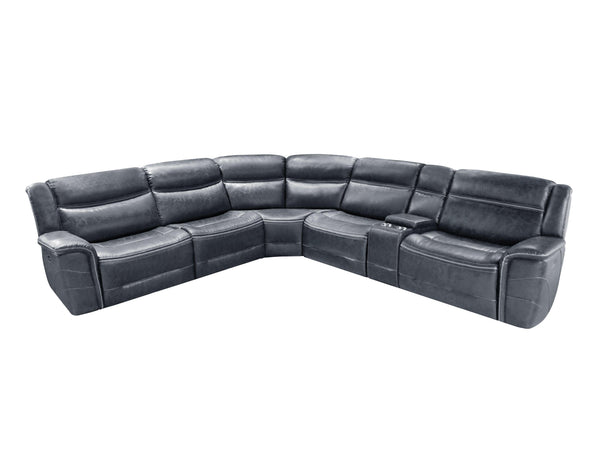 6 pc motion sectional 609360 Charcoal Transitional fabric motion sectionals By coaster - sofafair.com