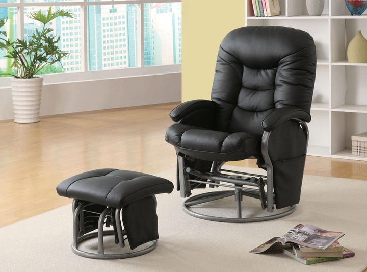 Living room : gliders 600227 Black Casual leatherette recliners By coaster - sofafair.com