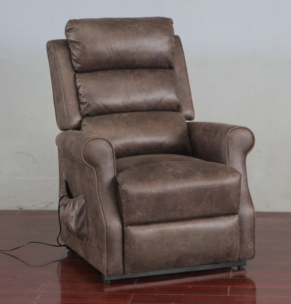 Living room : power lift recliner 650313 Brown Traditional fabric power lift recliners By coaster - sofafair.com