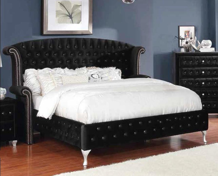 Deanna bedroom 206101 Black Hollywood Glam cal king bed By coaster - sofafair.com