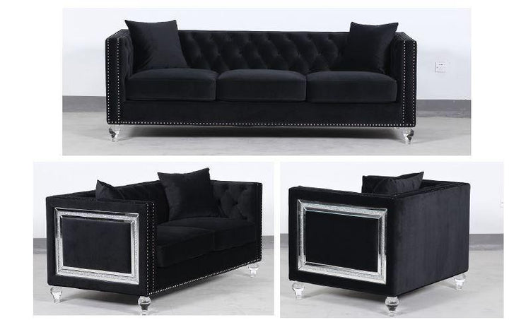 2pc (sofa+loveseat) two pieces set 509361-S2 Black Sofa1 By coaster - sofafair.com