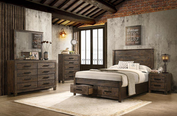 Woodmont 222631 Rustic golden brown cal king bed By coaster - sofafair.com