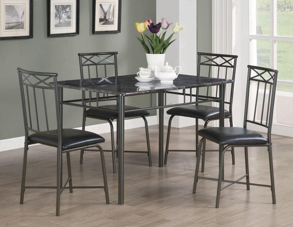 Dining: packaged sets: metal 150115 Black Casual 5 pc set By coaster - sofafair.com