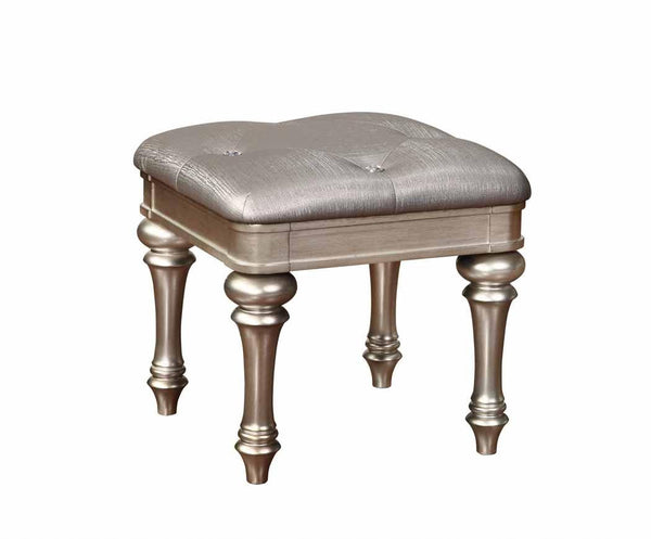 Bling game 204189 Metallic Hollywood Glam vanity stool By coaster - sofafair.com