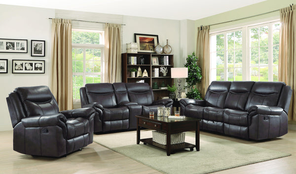 Sawyer motion 602331-S2 Cocoa Transitional leatherette motion living room sets By coaster - sofafair.com