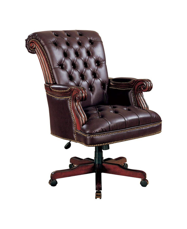Home office : chairs 800142 Dark brown Traditional leatherette office chair By coaster - sofafair.com