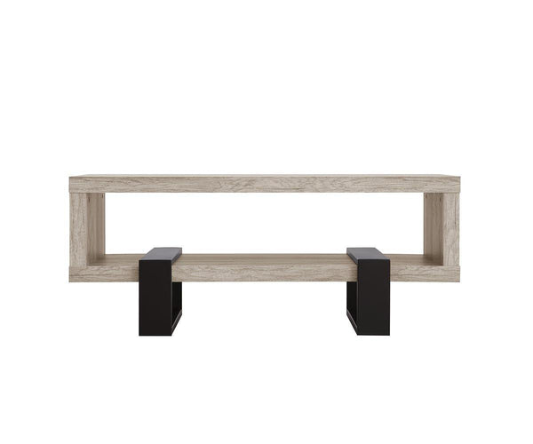 720878 Grey driftwood Industrial grey driftwood open coffee table By coaster - sofafair.com