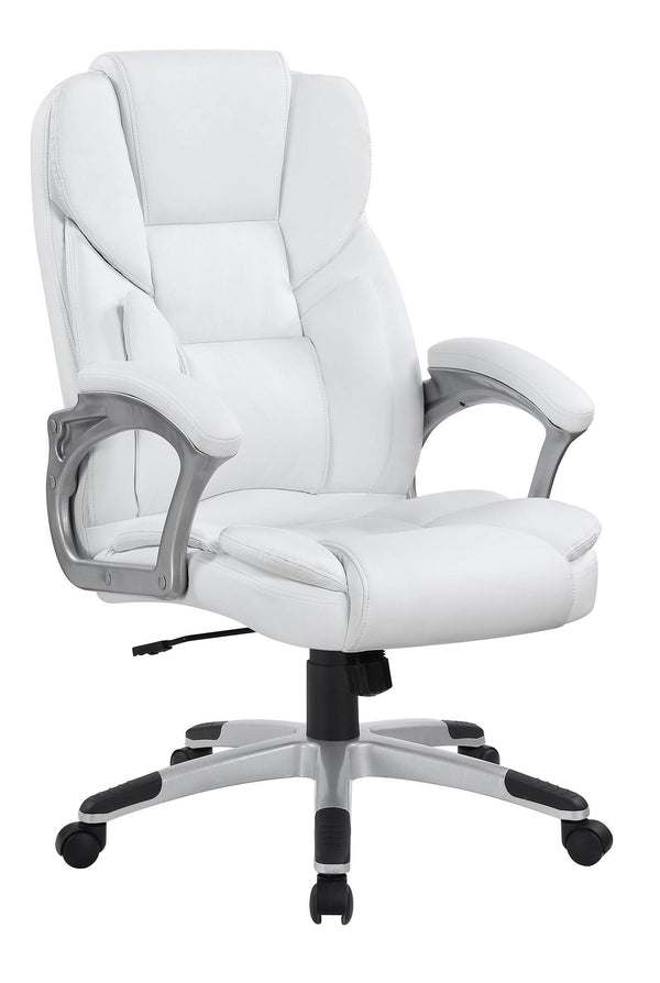 Home office : chairs 801140 Silver Casual leatherette office chair By coaster - sofafair.com