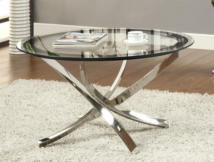 Norwood sectional 702588 Chrome Contemporary coffee table By coaster - sofafair.com