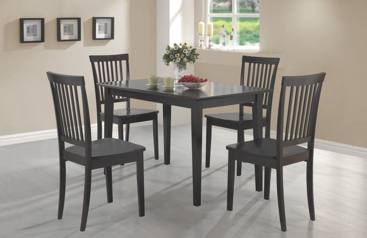 Dining: packaged sets wood 150152 Cappuccino Casual 5 pc set By coaster - sofafair.com