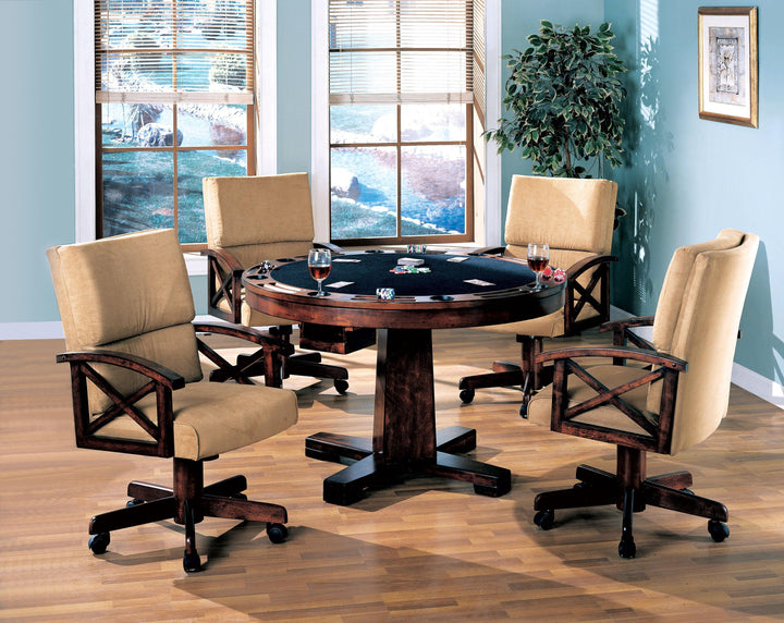 Marietta casual tobacco dining/game table and four chairs five pieces set 100171-S5 dining sets By coaster - sofafair.com
